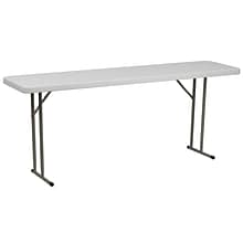 Flash Furniture Kathryn Folding Table, 70.8 x 18, Granite White (RB1872)