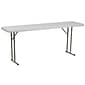 Flash Furniture Kathryn Folding Table, 70.8" x 18", Granite White (RB1872)