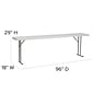 Flash Furniture Kathryn Folding Table, 96" x 18", Granite White (RB1896)