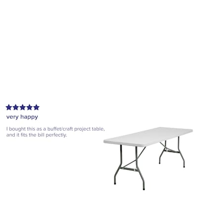 Flash Furniture Kathryn Folding Table, 72" x 30", Granite White (RB3072)