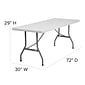 Flash Furniture Kathryn Folding Table, 72" x 30", Granite White (RB3072)