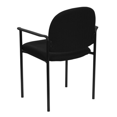 Flash Furniture Tiffany Fabric Stackable Side Reception Chair with Arms, Black (BT5161BK)