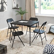 Flash Furniture Madison Folding Table Set, 33.5 x 33.5, Black (JB1)