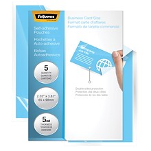 Fellowes Self Sealing Laminating Pouches, ID Tag, 5 Mil, 5/Pack (5220701)