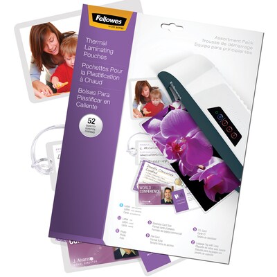 Fellowes Thermal Pouches, Assorted Sizes, 52/Pack (5208401)