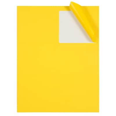 JAM Paper Laser/Inkjet Address Label, 4" x 3 3/8", Yellow, 6 Labels/Sheet, 12 Sheets/Pack (302725803)