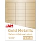 JAM Paper Laser/Inkjet Address Labels, 1" x 2 5/8", Gold Metallic, 120 Labels/Pack (40732537)