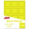 JAM Paper Square Labels, 2 x 2, Neon Yellow, 12 Labels/Sheet, 10 Sheets/Pack (367831073)