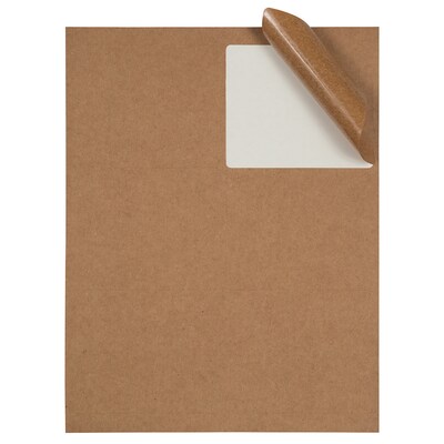 JAM Paper Shipping Labels, 3 1/3" x 4", Brown Kraft, 6 Labels/Sheet, 20 Sheets/Pack, 120 Labels/Box (4513702)