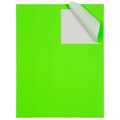 JAM Paper Shipping Labels, 3 1/3" x 4", Neon Green, 6 Labels/Sheet, 20 Sheets/Pack (354328037)