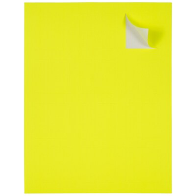 JAM Paper Square Labels, 2" x 2", Neon Yellow, 12 Labels/Sheet, 10 Sheets/Pack (367831073)