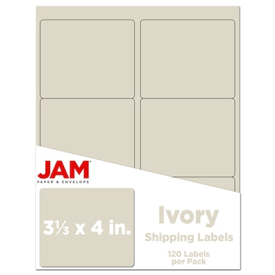 JAM Paper® Shipping Address Labels, Large, 3 1/3 x 4, Ivory, 120/Pack (17966069)