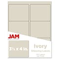 JAM Paper® Shipping Address Labels, Large, 3 1/3 x 4, Ivory, 120/Pack (17966069)