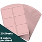JAM Paper Shipping Labels, 3 1/3" x 4", Baby Pink, 6 Labels/Sheet, 20 Sheets/Pack, 120 Labels/Box (4052899)