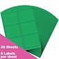 JAM Paper Laser/Inkjet Address Label, 4" x 3 3/8", Green, 6 Labels/Sheet, 12 Sheets/Pack (302725776)