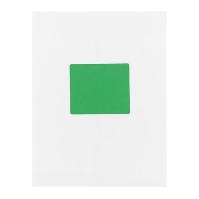 JAM Paper Laser/Inkjet Address Label, 4" x 3 3/8", Green, 6 Labels/Sheet, 12 Sheets/Pack (302725776)