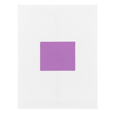 JAM Paper Laser/Inkjet Address Label, 4" x 3 3/8", Violet Purple, 6 Labels/Sheet, 12 Sheets/Pack (302725792)