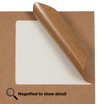 JAM Paper Shipping Labels, 3 1/3" x 4", Brown Kraft, 6 Labels/Sheet, 20 Sheets/Pack, 120 Labels/Box (4513702)