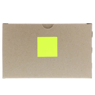 JAM Paper Square Labels, 2" x 2", Neon Yellow, 12 Labels/Sheet, 10 Sheets/Pack (367831073)