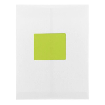 JAM Paper Laser/Inkjet Address Label, 4" x 3 3/8", Ultra Lime Green, 6 Labels/Sheet, 12 Sheets/Pack (302725780)