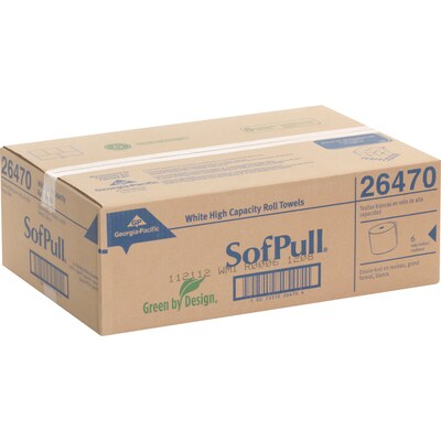 Sofpull Recycled Hardwound Paper Towel, 1-Ply, 1000 ft./Roll, 6 Rolls/Carton (26470)