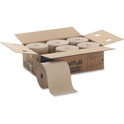 Georgia-Pacific Sofpull Recycled High-Capacity Hardwound Paper Towel, 1-Ply, Natural, 1000'/Roll, 6 Rolls/Carton (26480)