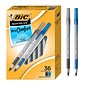 BIC Round Stic Grip Xtra-Comfort Ballpoint Pen, Medium Point, 1.2mm, Assorted Ink, 36/Pack (GSMG361-AST)