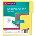 Smead SuperTab File Folders, 3 Tab, Letter Size, Assorted Colors, 12/Pack (11641)