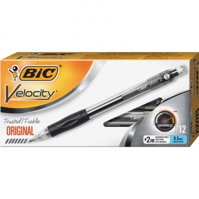 BIC Velocity Mechanical Pencil, 0.5mm, #2 Hard Lead, Dozen (MV511)