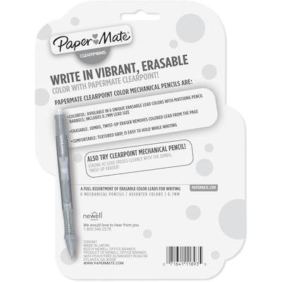 Paper Mate ClearPoint Mechanical Pencil, 0.7mm, #2 Soft Lead, 6/Pack (1984678)