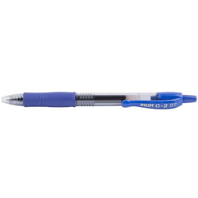 Pilot G2 Retractable Gel Pens, Fine Point, 0.7mm, Blue Ink, Dozen (31021)