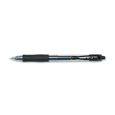 Pilot G2 Retractable Gel Pens, Fine Point, 0.7mm, Black Ink, Dozen (31020)