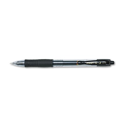 Pilot G2 Retractable Gel Ink Pen, 0.7 mm, Black Ink - 12 count