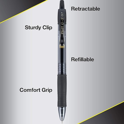 Pilot G2 Retractable Gel Pens, Fine Point, Black Ink, Dozen - Foxhole Depot