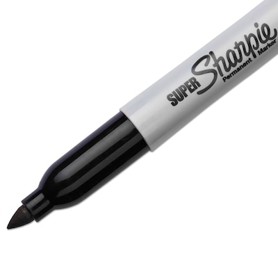 Sharpie Super Permanent Marker, Fine Tip, Black, Dozen (33001)