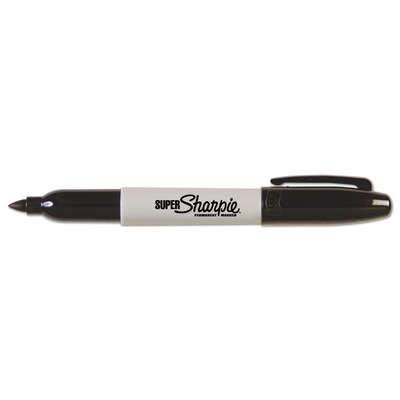 Sharpie Super Permanent Marker, Fine Tip, Black, Dozen (33001)