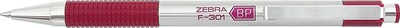 Zebra F-301 Retractable Ballpoint Pen, Fine, Blue Ink, 2 pack