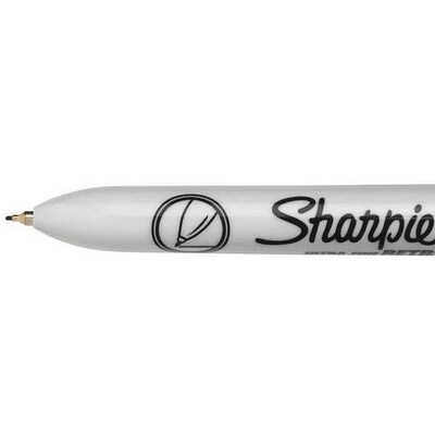 Sharpie Retractable Permanent Marker, Ultra Fine Tip, Black, 12/Pack (1735790)