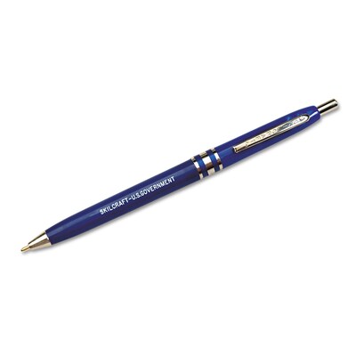 AbilityOne SkilCraft Retractable Ballpoint Pen, Medium Point, 1.0mm, Blue Ink, 12/Pack (NSN3322833)