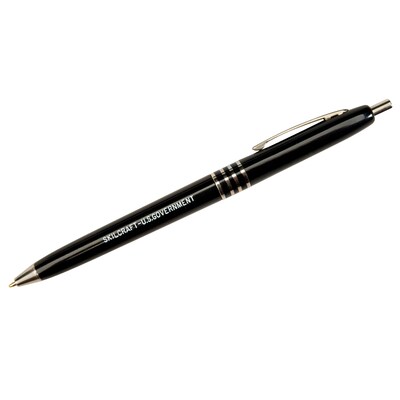 AbilityOne SkilCraft U.S. Government Retractable Ballpoint Pen, Medium Point, 1.0mm, Black Ink, 12/P
