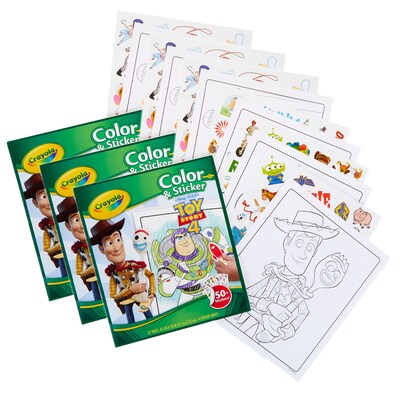 Crayola Color & Sticker Book, Toy Story 4, Pack of 3 (BIN40544-3)