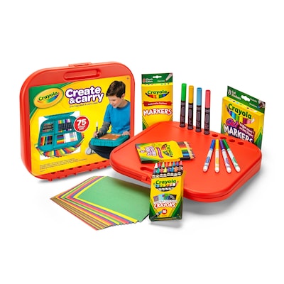 Crayola Create & Carry 2-in-1 Desk & Carry Case Art Set (BIN46814)