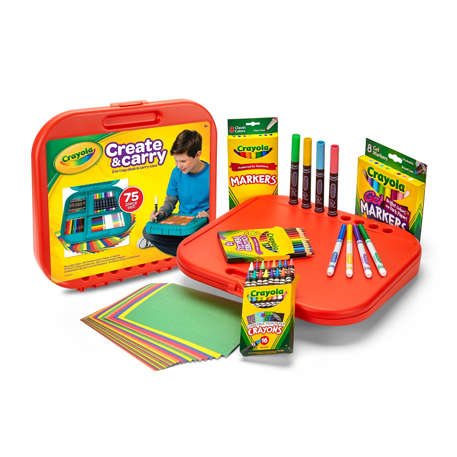 Crayola Create & Carry 2-in-1 Desk & Carry Case Art Set (BIN46814)