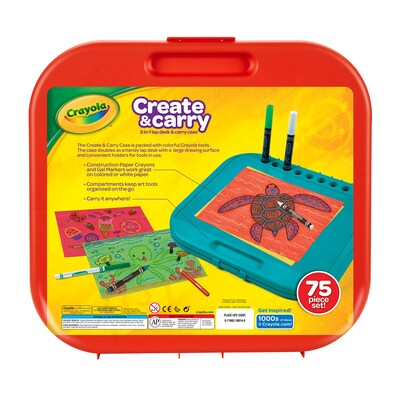 Crayola Create & Carry 2-in-1 Desk & Carry Case Art Set (BIN46814)