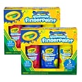 Crayola Washable Fingerpaint, Bold Colors, 8 oz., 3 Per Pack, 2 Packs (BIN551310-2)