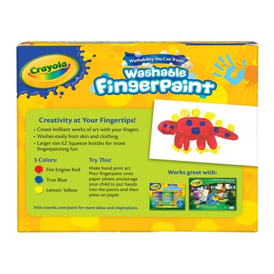 Crayola Washable Fingerpaint, Bold Colors, 8 oz., 3 Per Pack, 2 Packs (BIN551310-2)