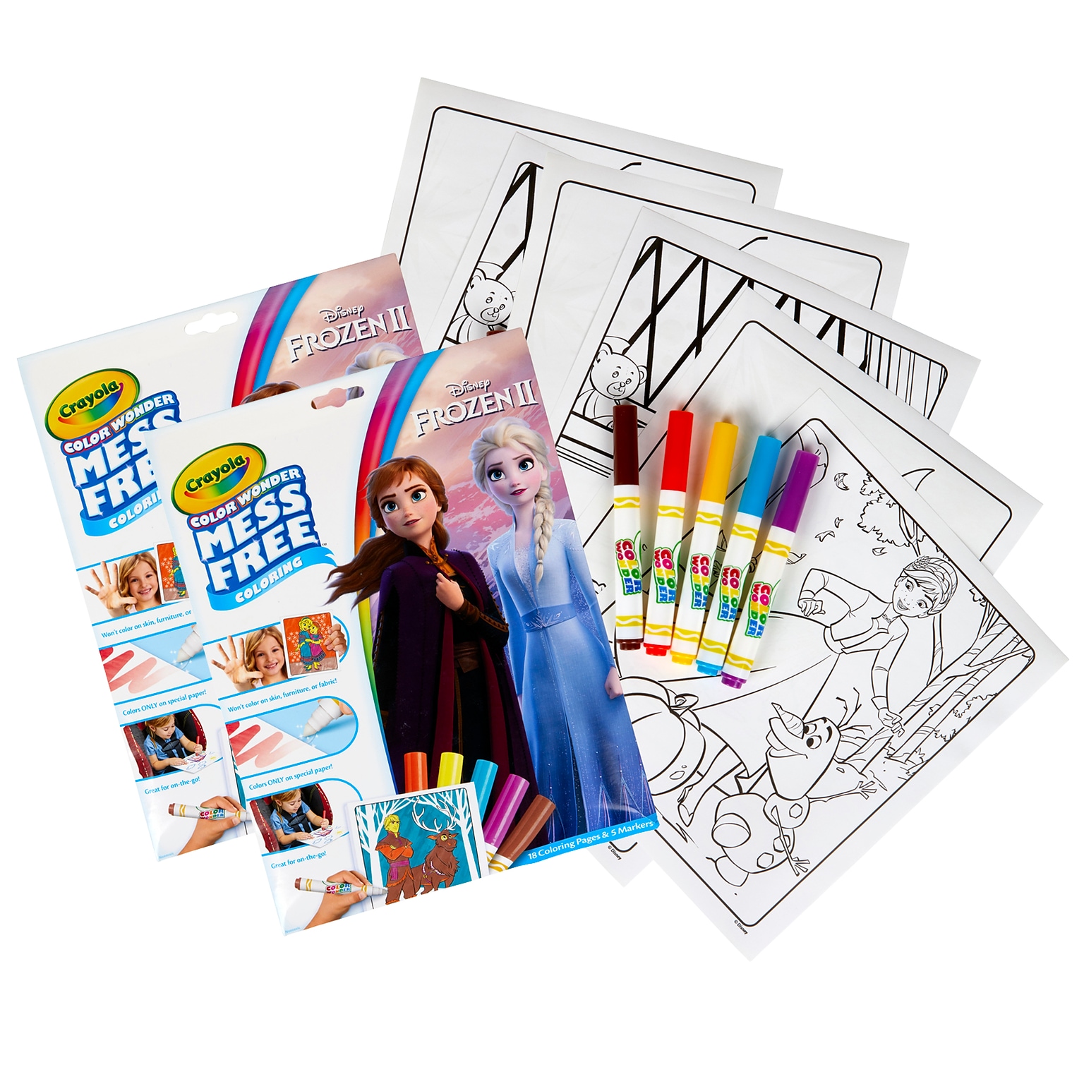 Crayola Color Wonder Mess Free Coloring Pad & Markers, Frozen 2, 2 Sets (BIN757002-2)