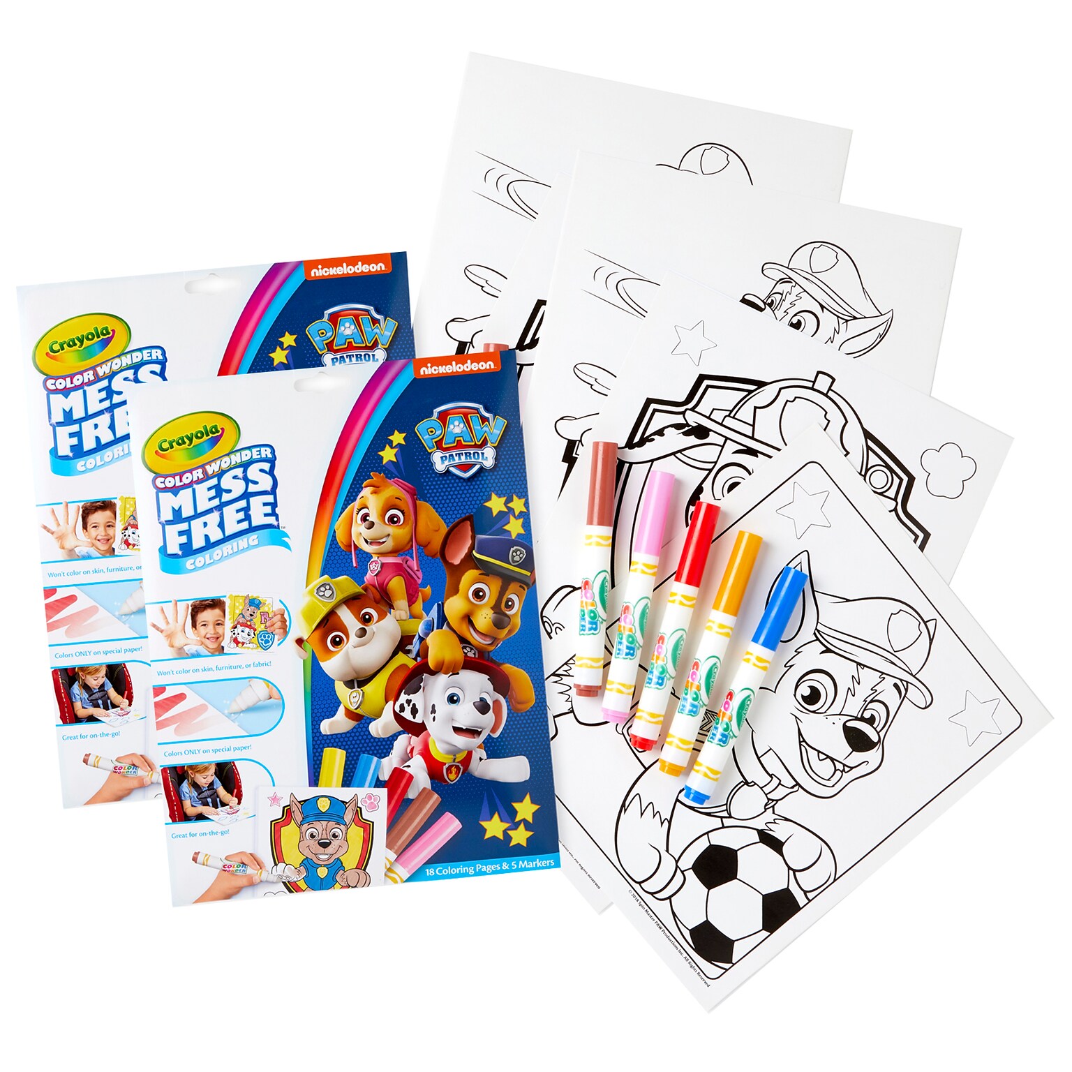 Crayola Color Wonder Mess Free Coloring Pad & Markers, Paw Patrol, 2 Sets (BIN757007-2)