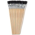 Charles Leonard Long Handle Easel Brush, Size 18, Natural Bristle, Flat, 12 Per Pack, 2 Packs (CHL73