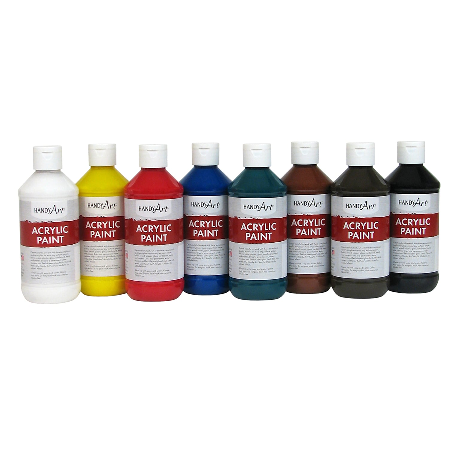 Handy Art Acrylic Paint, 8oz, Primary 8-Color Set (RPC881020)